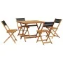 Gartenessgruppe 5-teilig aus Polypropylen Massivholz Schwarz von , Gartensets - Ref: Foro24-3281781, Preis: 283,18 €, Rabatt: %