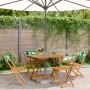 Set de comedor jardín 5 pzas tela madera maciza estampado hojas by , Garden sets - Ref: Foro24-3281788, Price: 265,24 €, Disc...