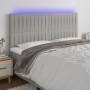 Cabecero con luces LED tela gris claro 200x5x118/128 cm en Cabeceros y pies de cama | Comprar online en Foro24