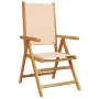 Sillas jardín reclinables 4 uds madera maciza y tela beige de , Sillas de jardín - Ref: Foro24-3214547, Precio: 289,38 €, Des...