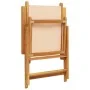 Sillas jardín reclinables 4 uds madera maciza y tela beige de , Sillas de jardín - Ref: Foro24-3214547, Precio: 289,38 €, Des...