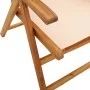 Sillas jardín reclinables 4 uds madera maciza y tela beige de , Sillas de jardín - Ref: Foro24-3214547, Precio: 289,38 €, Des...