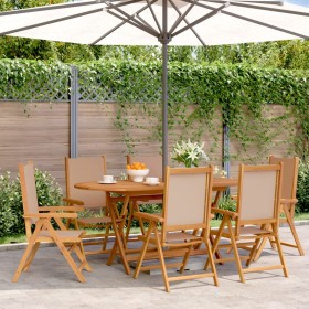 Liegestühle 6 Stk. Massivholz und taupefarbener Stoff von , Gartenstühle - Ref: Foro24-3214545, Preis: 452,12 €, Rabatt: %