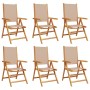 Liegestühle 6 Stk. Massivholz und taupefarbener Stoff von , Gartenstühle - Ref: Foro24-3214545, Preis: 452,12 €, Rabatt: %