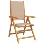 Reclining garden chairs, set of 6, solid wood and taupe fabric by , Garden chairs - Ref: Foro24-3214545, Price: 434,35 €, Dis...