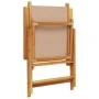 Reclining garden chairs, set of 6, solid wood and taupe fabric by , Garden chairs - Ref: Foro24-3214545, Price: 434,35 €, Dis...