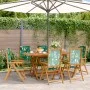 6 verstellbare Gartenstühle aus Massivholz und grünem Stoff von , Gartenstühle - Ref: Foro24-3214551, Preis: 432,36 €, Rabatt: %