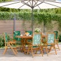 Sillas de jardín reclinables 6 uds madera maciza y tela verde by , Garden chairs - Ref: Foro24-3214551, Price: 440,67 €, Disc...