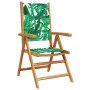 Sillas de jardín reclinables 6 uds madera maciza y tela verde by , Garden chairs - Ref: Foro24-3214551, Price: 440,67 €, Disc...
