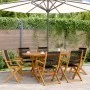 6 verstellbare Gartenstühle aus massivem Akazienholz in Schwarz von , Gartenstühle - Ref: Foro24-3214566, Preis: 402,08 €, Ra...