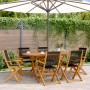 6 verstellbare Gartenstühle aus massivem Akazienholz in Schwarz von , Gartenstühle - Ref: Foro24-3214566, Preis: 406,75 €, Ra...