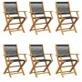 6 verstellbare Gartenstühle aus massivem Akazienholz in Schwarz von , Gartenstühle - Ref: Foro24-3214566, Preis: 402,08 €, Ra...