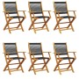 6 verstellbare Gartenstühle aus massivem Akazienholz in Schwarz von , Gartenstühle - Ref: Foro24-3214566, Preis: 406,75 €, Ra...