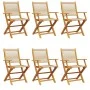 Sillas de jardín plegables 6 uds madera maciza acacia beige by , Garden chairs - Ref: Foro24-3214572, Price: 561,04 €, Discou...