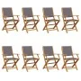 Sillas de jardín plegables 8 uds madera maciza y tela antracita by , Garden chairs - Ref: Foro24-3214579, Price: 429,63 €, Di...