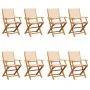 Sillas de jardín plegables 8 uds madera maciza y tela beige von , Gartenstühle - Ref: Foro24-3214585, Preis: 506,74 €, Rabatt: %