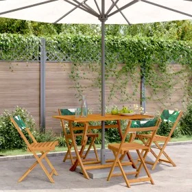 Sillas de jardín reclinables 4 uds madera maciza y tela verde von , Gartenstühle - Ref: Foro24-3214622, Preis: 169,52 €, Raba...