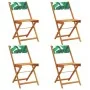 Sillas de jardín reclinables 4 uds madera maciza y tela verde by , Garden chairs - Ref: Foro24-3214622, Price: 169,52 €, Disc...