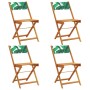 Sillas de jardín reclinables 4 uds madera maciza y tela verde by , Garden chairs - Ref: Foro24-3214622, Price: 162,62 €, Disc...