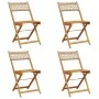 Sillas de jardín plegables 4 uds madera maciza y ratán PE beige by , Garden chairs - Ref: Foro24-3214598, Price: 171,35 €, Di...