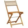 Sillas de jardín plegables 4 uds madera maciza y ratán PE beige by , Garden chairs - Ref: Foro24-3214598, Price: 171,35 €, Di...