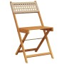 Sillas de jardín plegables 4 uds madera maciza y ratán PE beige by , Garden chairs - Ref: Foro24-3214598, Price: 170,07 €, Di...