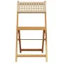 Sillas de jardín plegables 4 uds madera maciza y ratán PE beige by , Garden chairs - Ref: Foro24-3214598, Price: 171,35 €, Di...