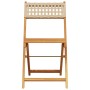 Sillas de jardín plegables 4 uds madera maciza y ratán PE beige by , Garden chairs - Ref: Foro24-3214598, Price: 170,07 €, Di...
