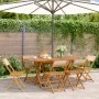 Sillas de jardín plegables 4 uds madera maciza y tela beige by , Garden chairs - Ref: Foro24-3214620, Price: 234,69 €, Discou...