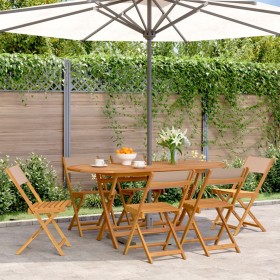 Faltbare Gartenstühle, 6 Stück, Massivholz und taupefarbener Stoff von , Gartenstühle - Ref: Foro24-3214617, Preis: 238,89 €,...
