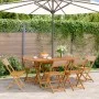 Faltbare Gartenstühle, 6 Stück, Massivholz und taupefarbener Stoff von , Gartenstühle - Ref: Foro24-3214617, Preis: 249,08 €,...