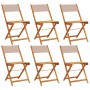 Sillas de jardín plegables 6 uds madera maciza y tela taupe by , Garden chairs - Ref: Foro24-3214617, Price: 238,89 €, Discou...