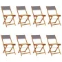 Faltbare Gartenstühle, 8 Stück, Massivholz und anthrazitfarbener Stoff von , Gartenstühle - Ref: Foro24-3214615, Preis: 289,4...