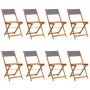 Faltbare Gartenstühle, 8 Stück, Massivholz und anthrazitfarbener Stoff von , Gartenstühle - Ref: Foro24-3214615, Preis: 283,9...