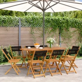 Sillas de jardín reclinables 8 uds madera maciza acacia negro de , Sillas de jardín - Ref: Foro24-3214603, Precio: 351,29 €, ...