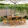 Sillas de jardín reclinables 8 uds madera maciza acacia negro by , Garden chairs - Ref: Foro24-3214603, Price: 330,96 €, Disc...