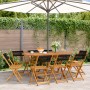 Sillas de jardín reclinables 8 uds madera maciza acacia negro de , Sillas de jardín - Ref: Foro24-3214603, Precio: 312,20 €