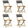 4 verstellbare Gartenstühle aus massivem Akazienholz in Schwarz von , Gartenstühle - Ref: Foro24-3214601, Preis: 180,63 €, Ra...