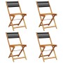 Sillas de jardín reclinables 4 uds madera maciza acacia negro by , Garden chairs - Ref: Foro24-3214601, Price: 176,77 €, Disc...