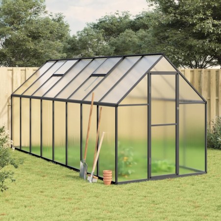 Gewächshaus mit anthrazitfarbenem Aluminiumrahmen 445x169x195 cm von , Gewächshäuser - Ref: Foro24-3266334, Preis: 681,82 €, ...