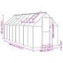 Gewächshaus mit anthrazitfarbenem Aluminiumrahmen 445x169x195 cm von , Gewächshäuser - Ref: Foro24-3266334, Preis: 681,82 €, ...