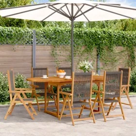 Set de comedor jardín 7 pzas polipropileno madera maciza gris by , Garden sets - Ref: Foro24-3281722, Price: 796,02 €, Discou...