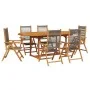 Set de comedor jardín 7 pzas polipropileno madera maciza gris de , Conjuntos de jardín - Ref: Foro24-3281722, Precio: 796,02 ...