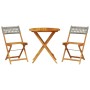 Juego de bistro de 3 piezas ratán PE y madera maciza gris by , Garden sets - Ref: Foro24-3281839, Price: 143,03 €, Discount: %