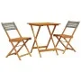 Juego de bistro de 3 piezas ratán PE y madera maciza gris by , Garden sets - Ref: Foro24-3281755, Price: 143,39 €, Discount: %