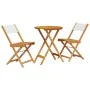3-teiliges Bistro-Set aus Stoff und massivem Holz in Creme-Weiß. von , Gartensets - Ref: Foro24-3281748, Preis: 127,62 €, Rab...