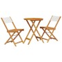 Juego de bistro de 3 piezas tela y madera maciza blanco crema by , Garden sets - Ref: Foro24-3281748, Price: 123,02 €, Discou...