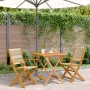 3-teiliges Bistro-Set aus Polypropylen und massivem Holz in Beige von , Gartensets - Ref: Foro24-3281879, Preis: 253,24 €, Ra...
