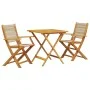 3-teiliges Bistro-Set aus Polypropylen und massivem Holz in Beige von , Gartensets - Ref: Foro24-3281879, Preis: 248,92 €, Ra...