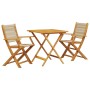 Juego de bistro de 3 piezas polipropileno y madera maciza beige by , Garden sets - Ref: Foro24-3281879, Price: 252,03 €, Disc...